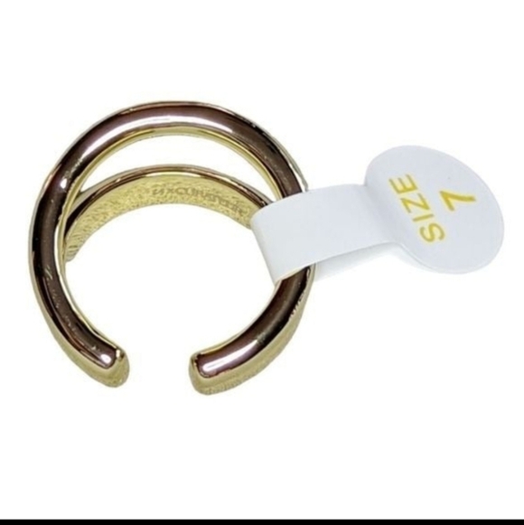 Loren Stewart Curateur Open Band Ring 14k Gold Plated Size 7 Double Band - Picture 3 of 6